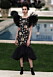 Karl Lagerfelds visning för Chanel med en tajt tyllklänning i svart.