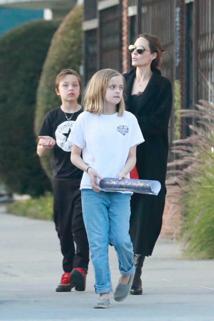 angelina jolie med tvillingarna vivienne och knox