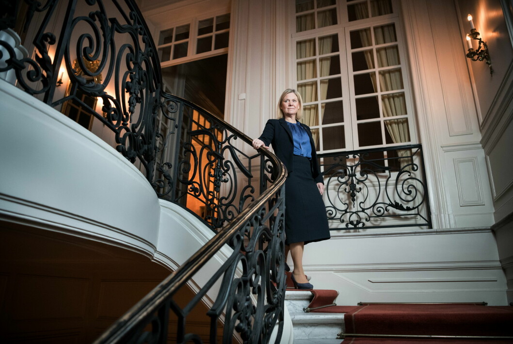 Magdalena Andersson (S) i Sagerska palatset.