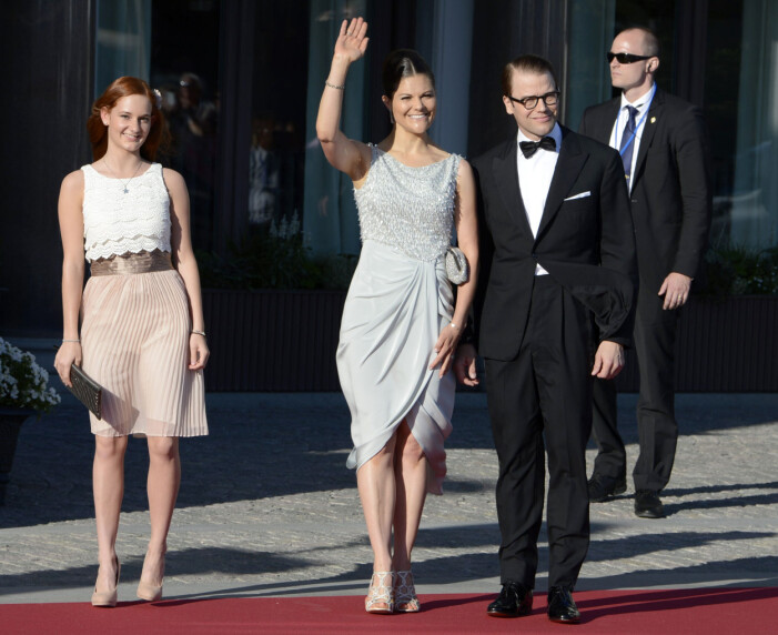Kronprinsessan Victoria vid festen dagen innan prinsessan Madeleines bröllop 2013.