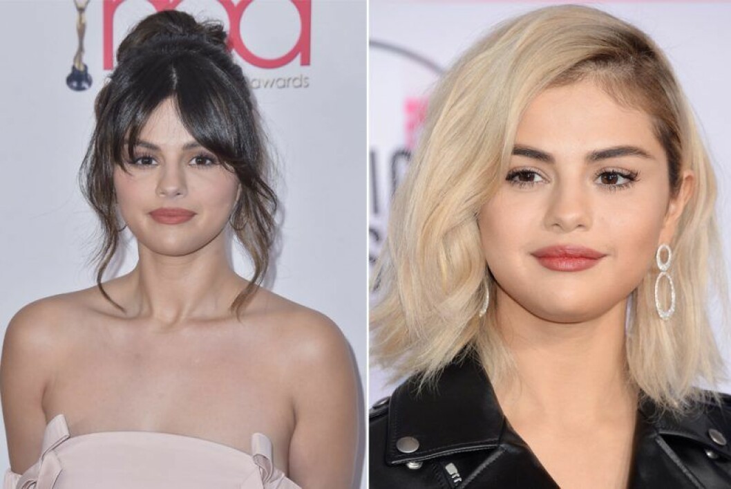 Selena Gomez testade på livet som blondin. Selena Gomez i mörkt hår och som blond