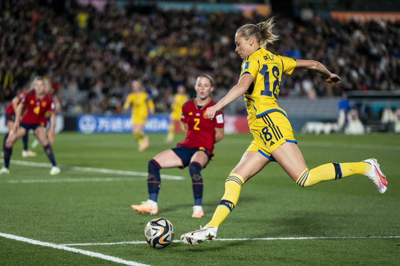 Semifinal mellan Spanien och Sverige i damernas fotbolls-VM 2023.