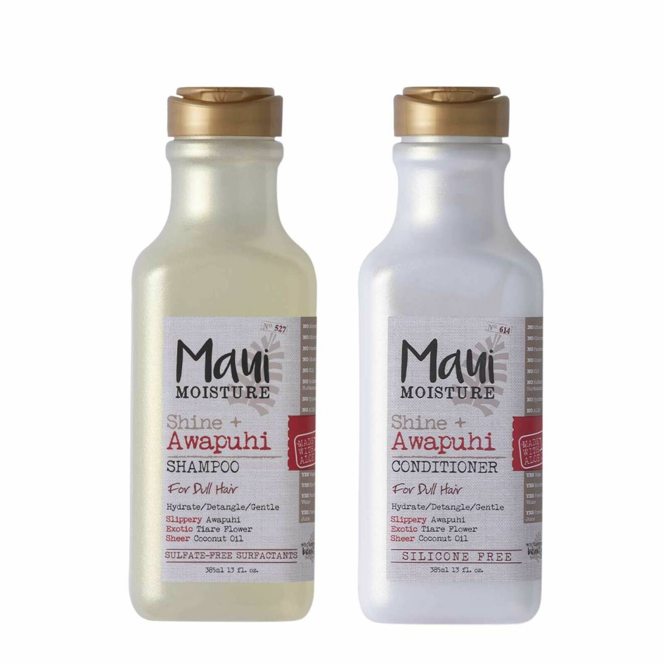 Shine Ampli­fying + Awapuhi schampo och balsam från Maui Moisture Hair Care.