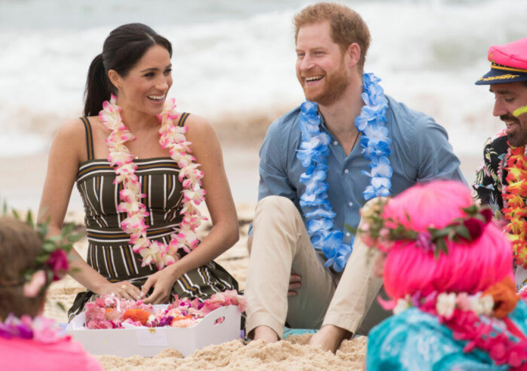 Meghan och Harry på Bondi Beach, Australien Meghan och Harry på stranden