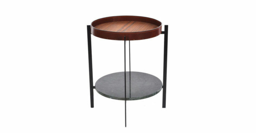 Sidobord i teak och marmor
