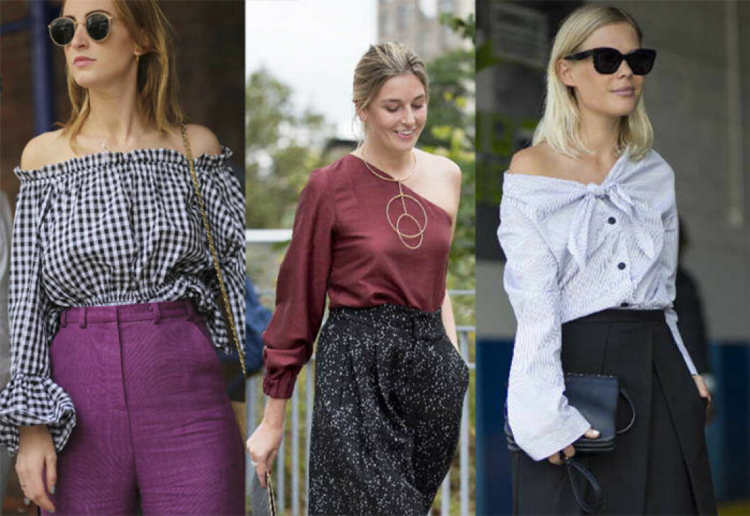 Trendsäkra kvinnor visar axlarna i vår och sommar.<br> Foto: Jonas Gustavsson streetstyle-singoalla-axlar-i-fokus