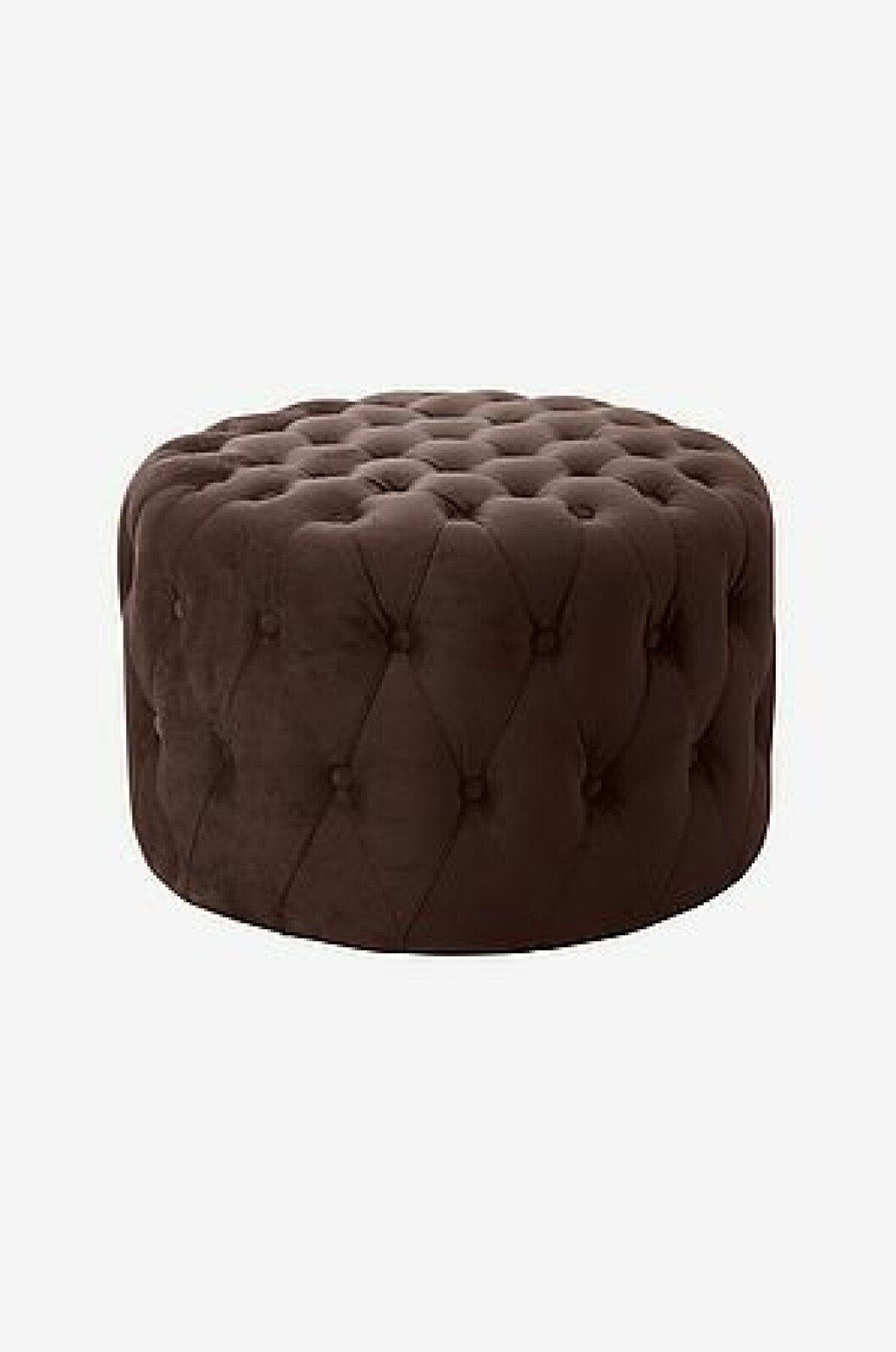 Sittpuff brun sammet med knappar