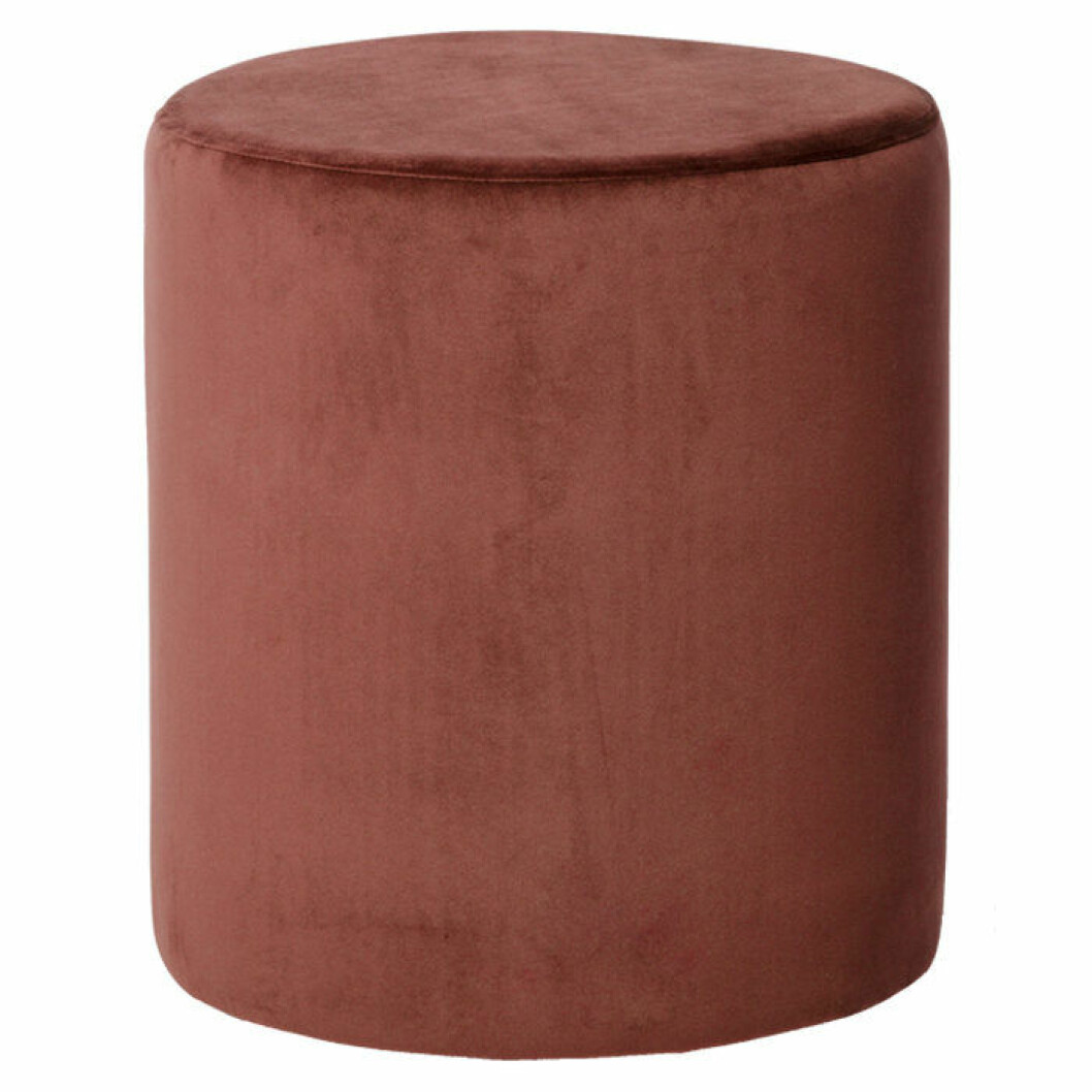 liten sittpuff i sammet