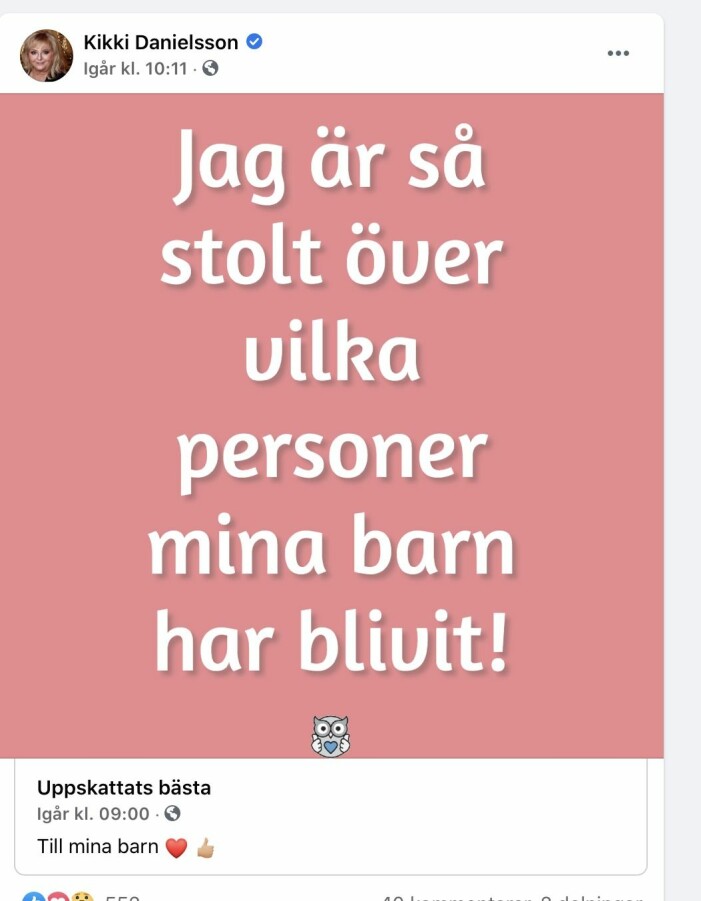 Kikki Danielsson är en stolt mamma till två!