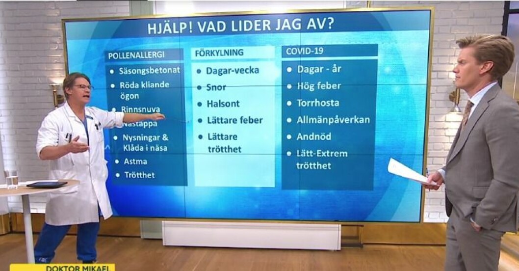 Doktor Mikael visar skillnaderna i symptom. Doktor Mikael visar skillnaderna i symptom.