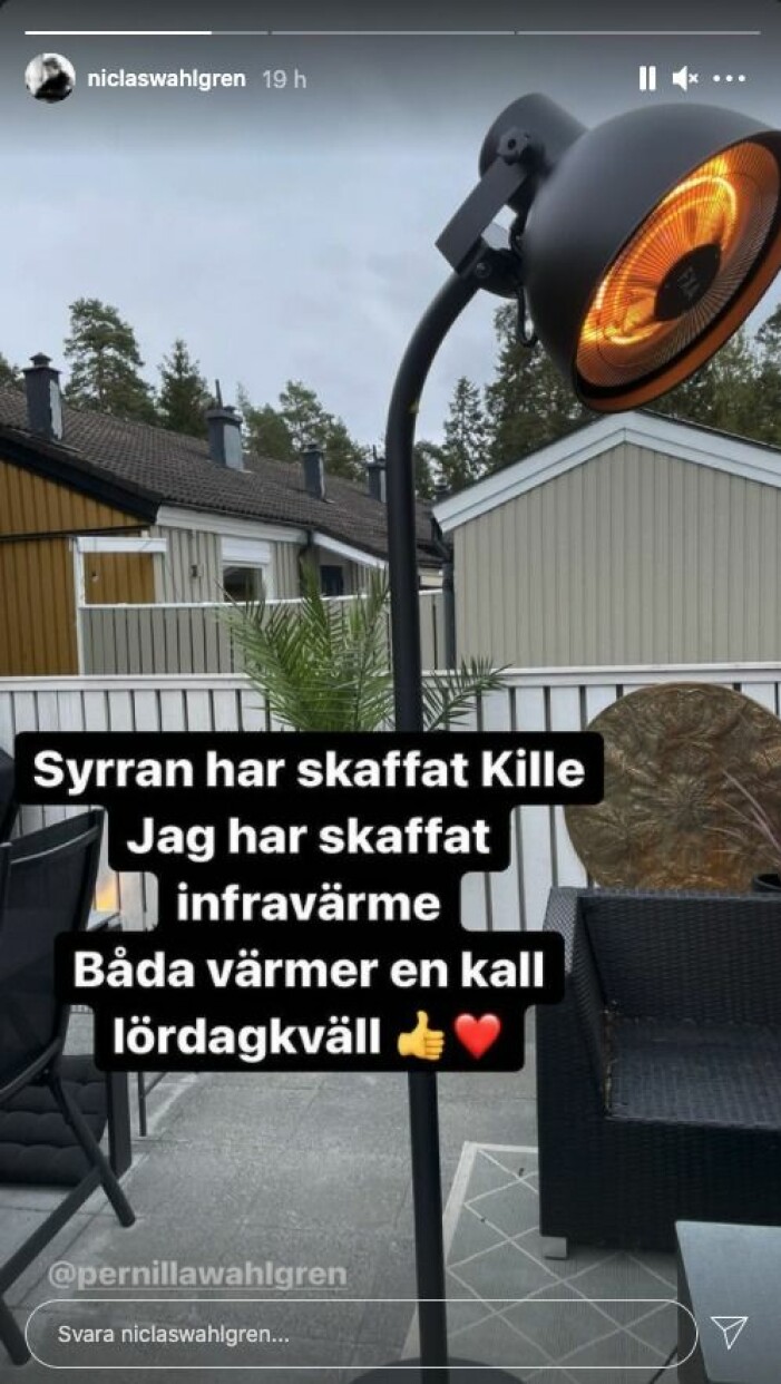 Niclas Wahlgrens skämt på Instagram Story.