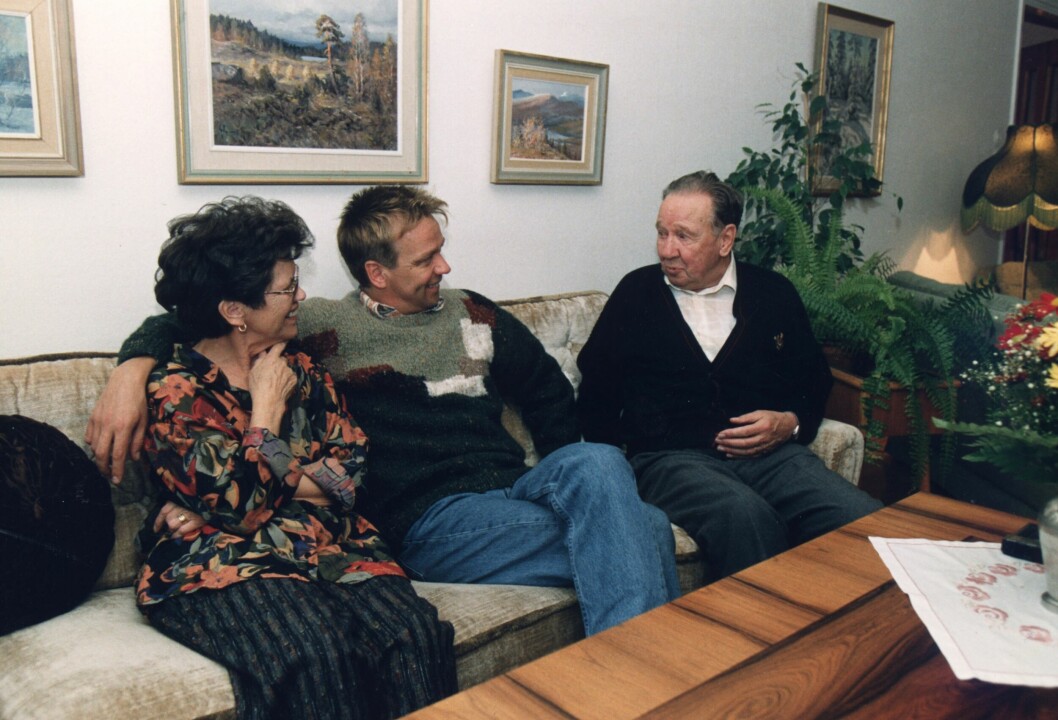 1992. Björn Skifs tillsammans med sin mamma Britt och pappa Anders
