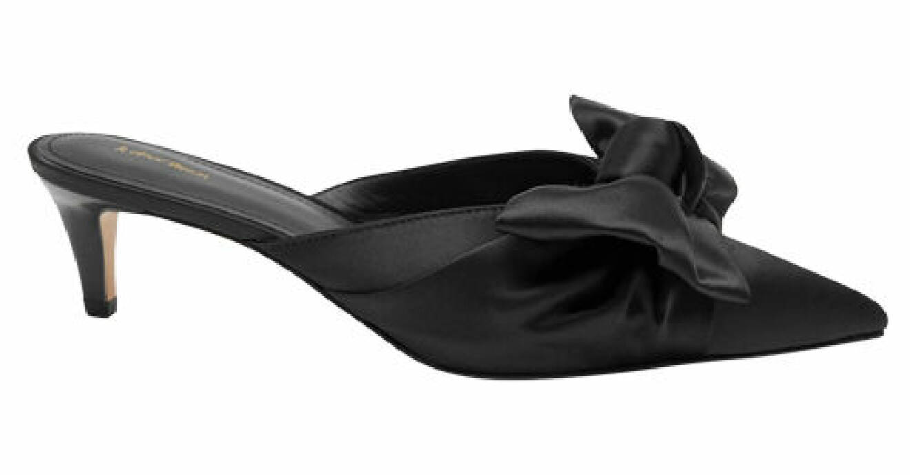 Svarta slipin-skor i satin med rosett från &amp; Other Stories