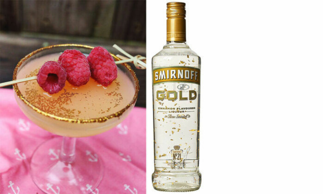 Blanda drinkar med sprit med guldflagor. Eller tillsätt eget guld till drinken.