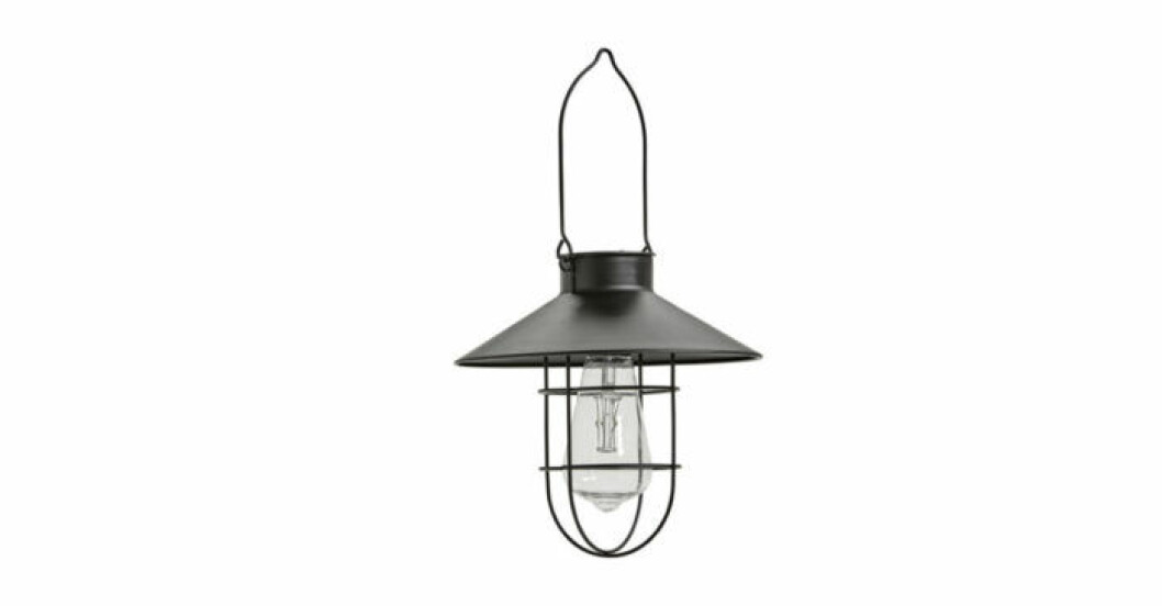 svart lampa