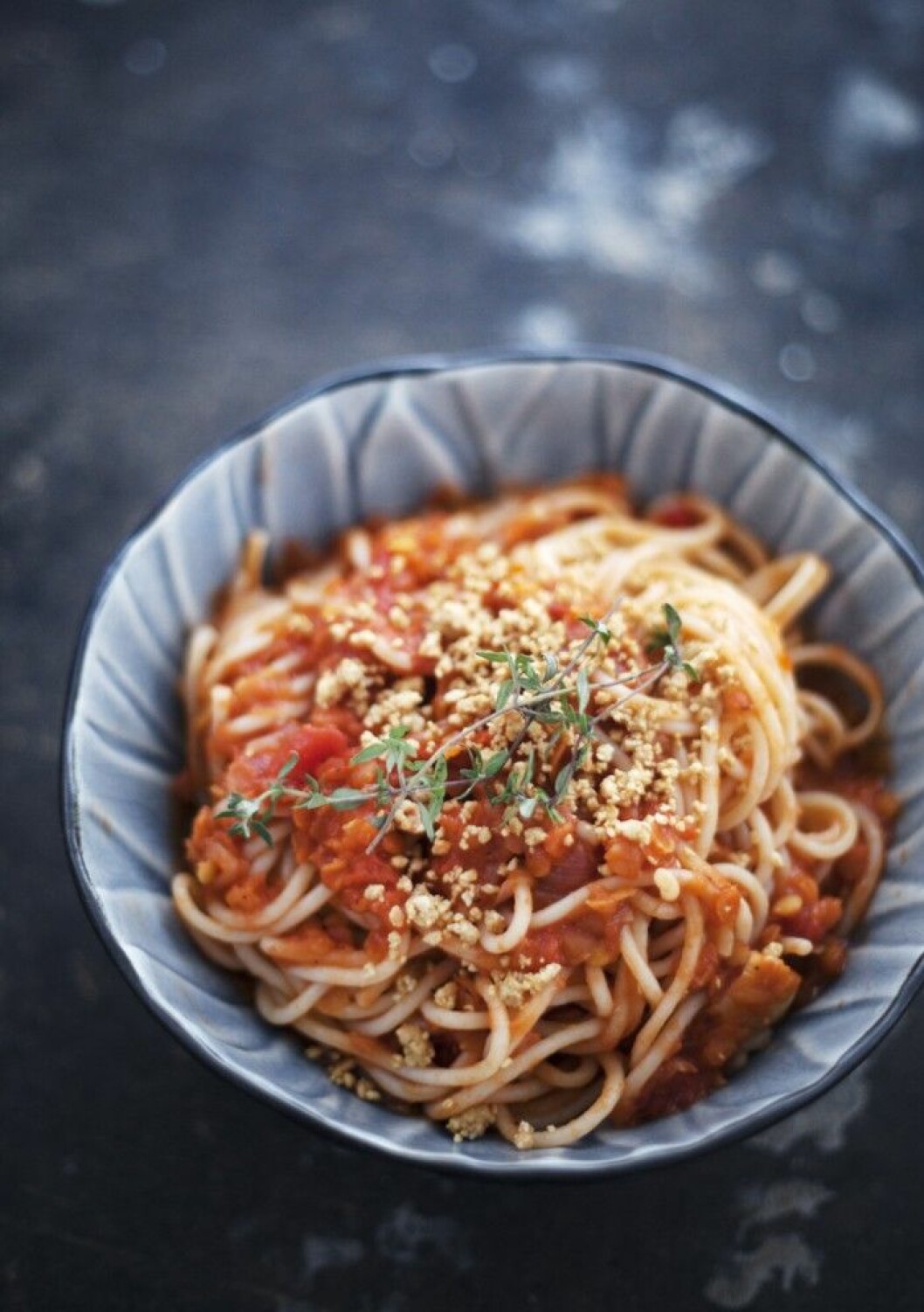 Spagetti med linsfärssås. Foto KAROLINE JÖNSSON. Spagetti med linsfärssås