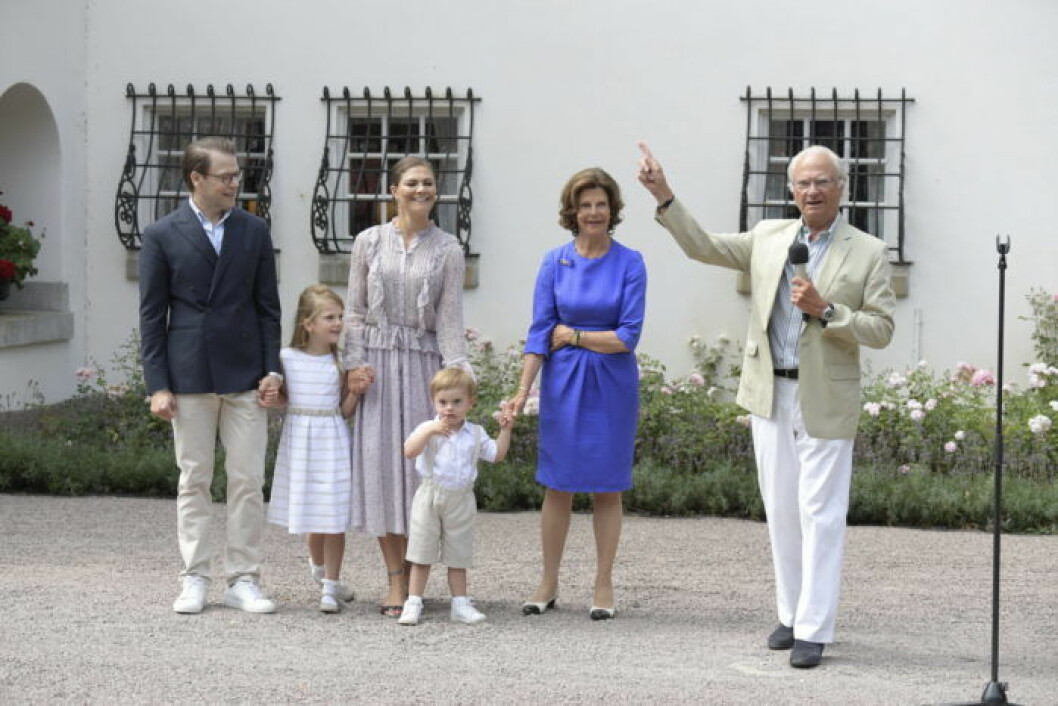 Kronprinsessan Victoria 41 år, firade med familjen på Solliden