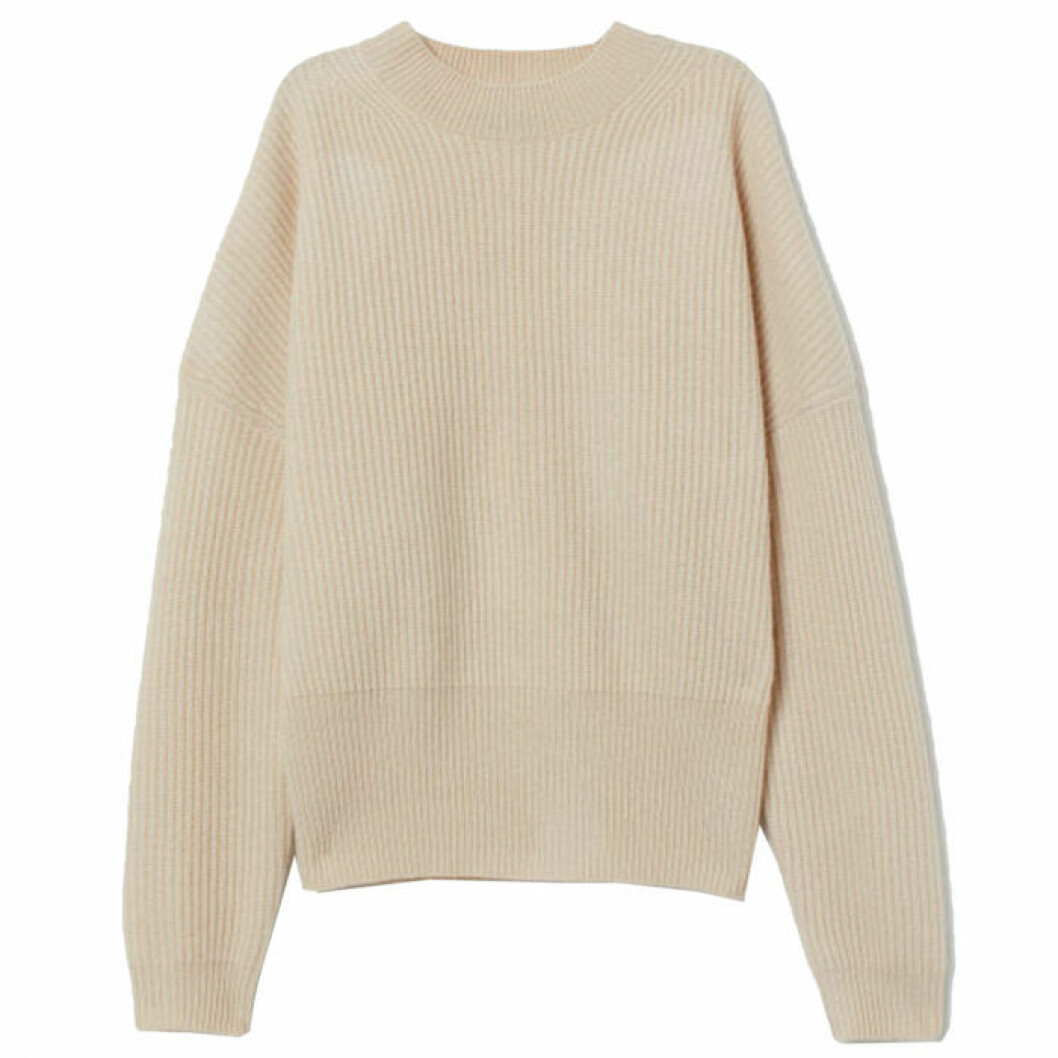 Ribbstickad tröja från H&M
