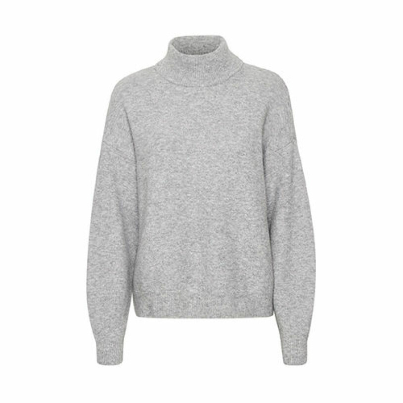 Stickad polotröja i grå nyans från Karen by Simonsen