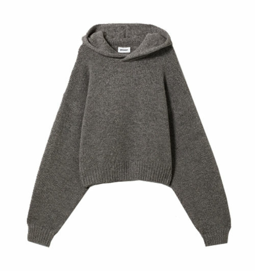 stickad tröja med huva från weekday