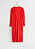 Röd, ribbad midiklänning med långa ärmar. Klänningen har små volangdetaljer vid hals, ärmslut och tvärs över klänningen i olika riktningar. Klänning från And other stories.