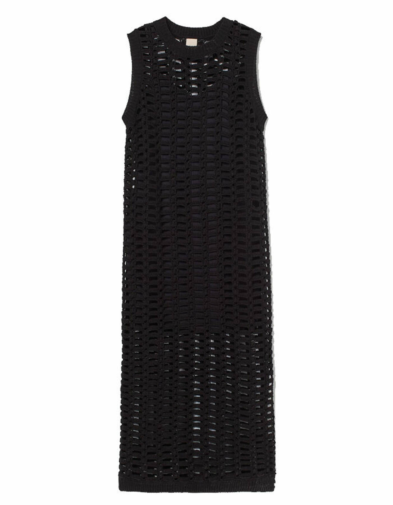 svart glesstickad klänning från H&amp;M