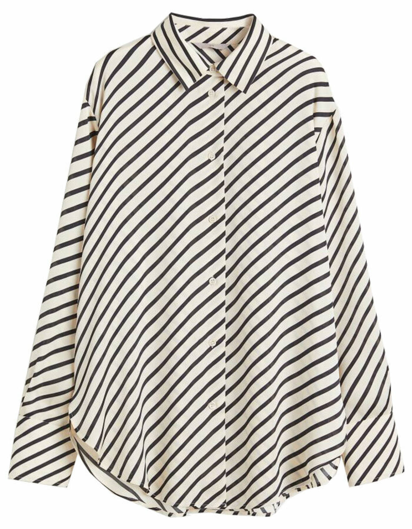 svart och vit randig skjorta från H&amp;M för dam våren 2022