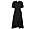 svarta klänning i omlottmodell med puffärm