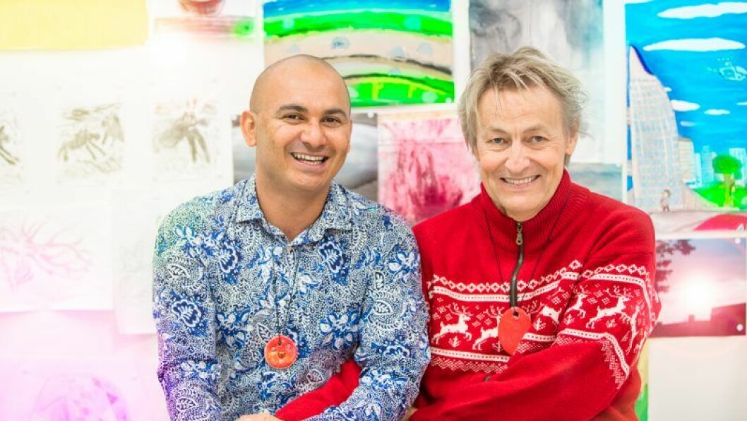 Lars Lerin och Junior. Foto: Ulrika Malm/SVT Lerins jul på SVT i december 2019