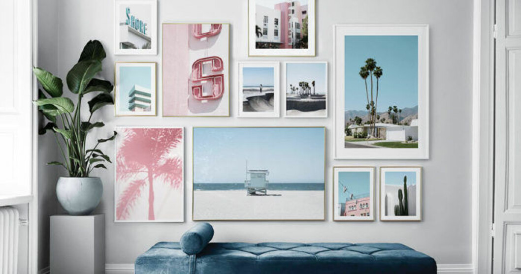 Foto: <a href="https://desenio.se/sv/artiklar/studio/coast-to-coast/index.html#%7B%7D" target="_blank" rel="noopener">Desenio</a> Tips för tavelvägg
