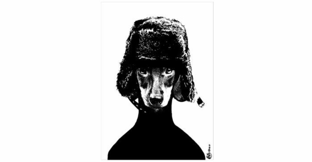 Tavla med hundmotiv av Lisa Bengtsson