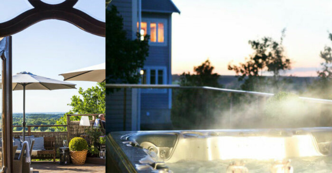 På The Lodge kan du bo i vanligt rum eller i stuga. skåne spa hotell