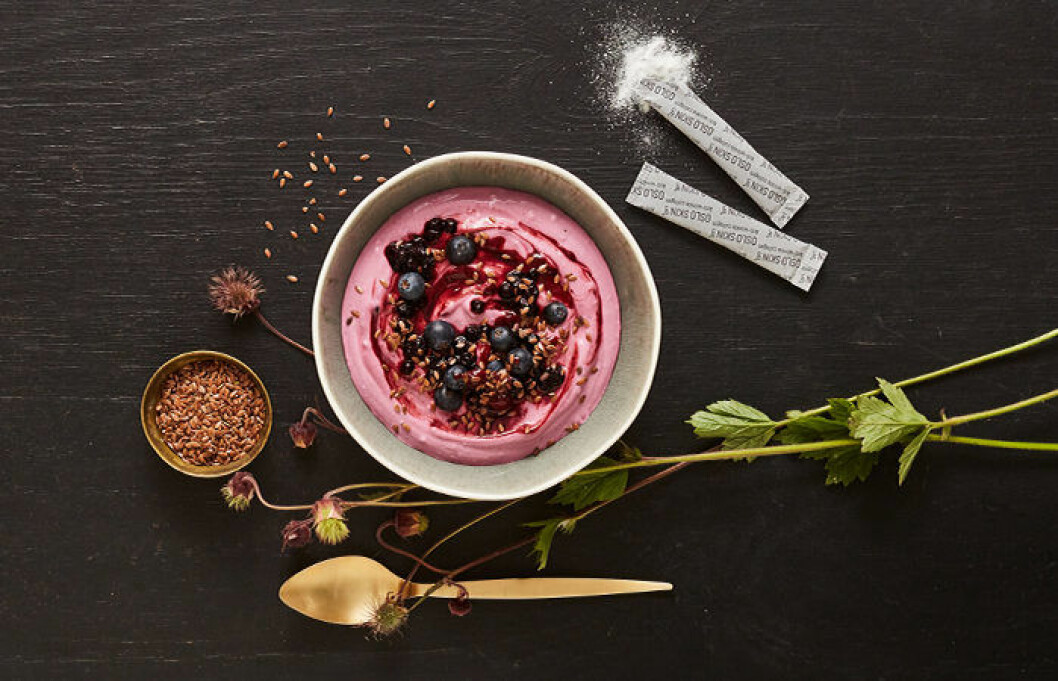 The Solution Anti-wrinkle collagen passar perfekt att blanda i frukosten.