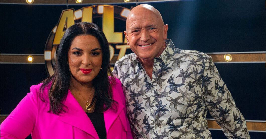 Thomas Peterson och Tara Moshizi i Alla mot alla 2023.