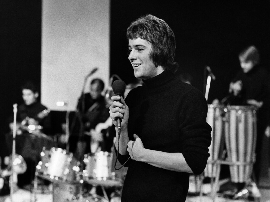 Sångaren Tommy Blom under en inspelning på Cirkus i Stockholm. Året är 1969.