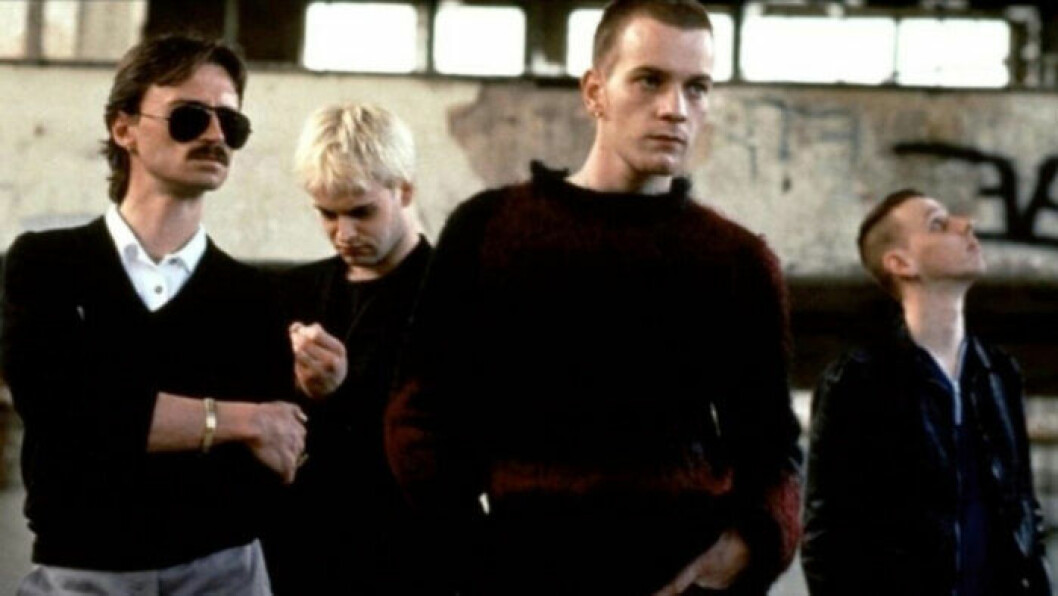 Ett gäng härdade skottar i <em>Trainspotting</em>. Trainspotting.