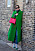 Darja Barannik i trendig grön kappa på modeveckan i Köpenhamn.