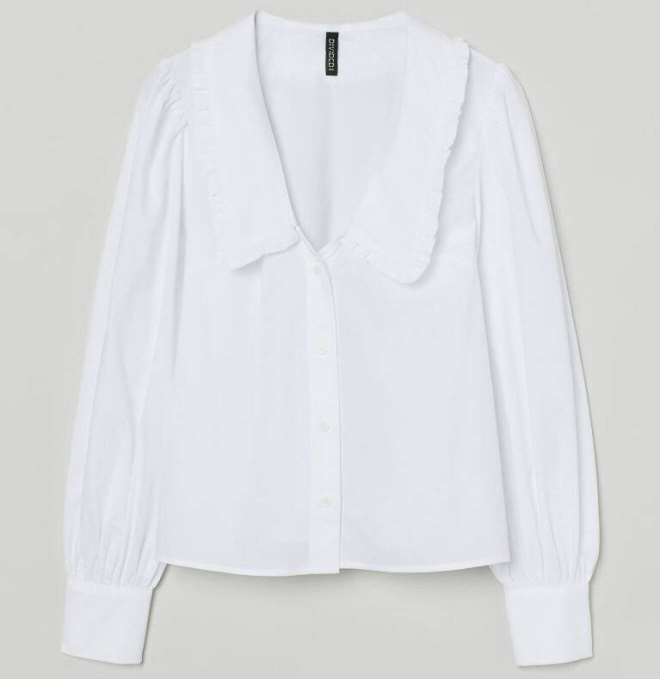 trojor med krage skjorta med volangkrage vit h&amp;m
