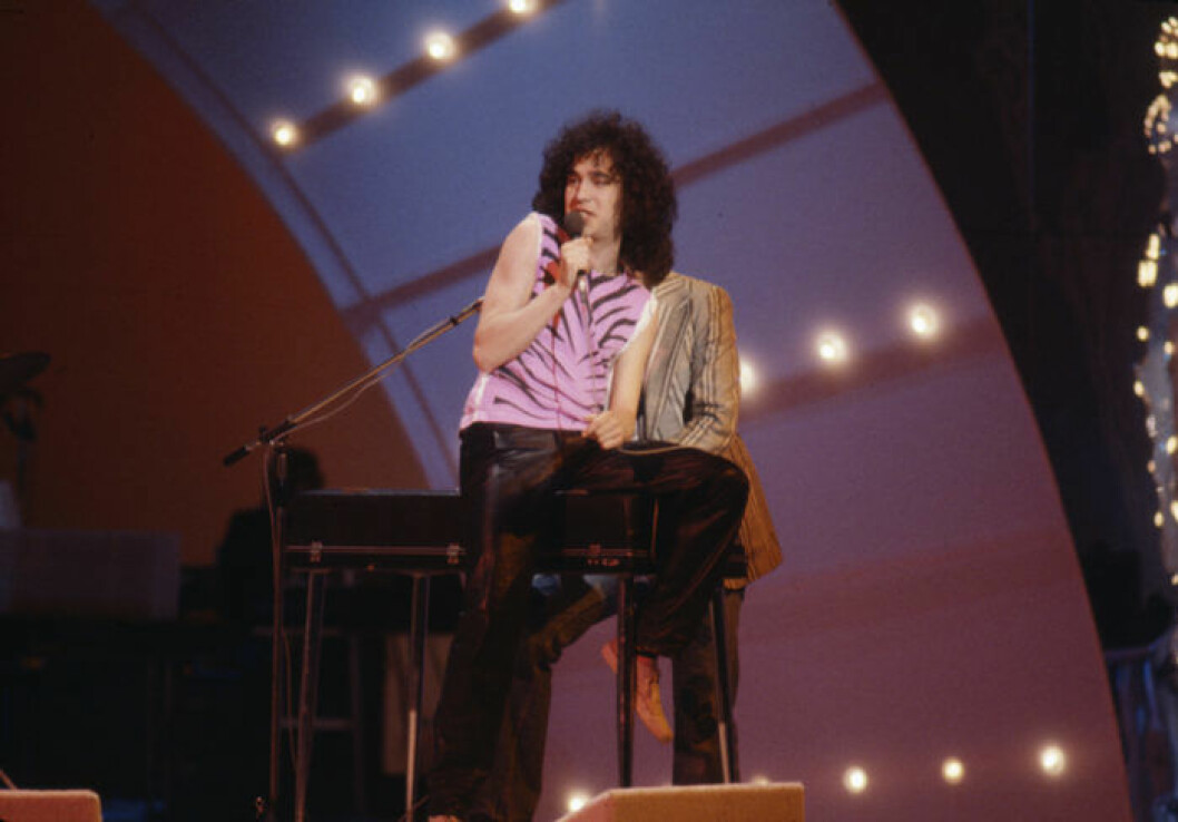 Rebellen Magnus Uggla uppträdde oväntat i melodifestivalen 1979. Bidraget ”Johnny the rocker” kom sist i tävlingen. Bild: IBL Magnus Uggla melodifestivalen