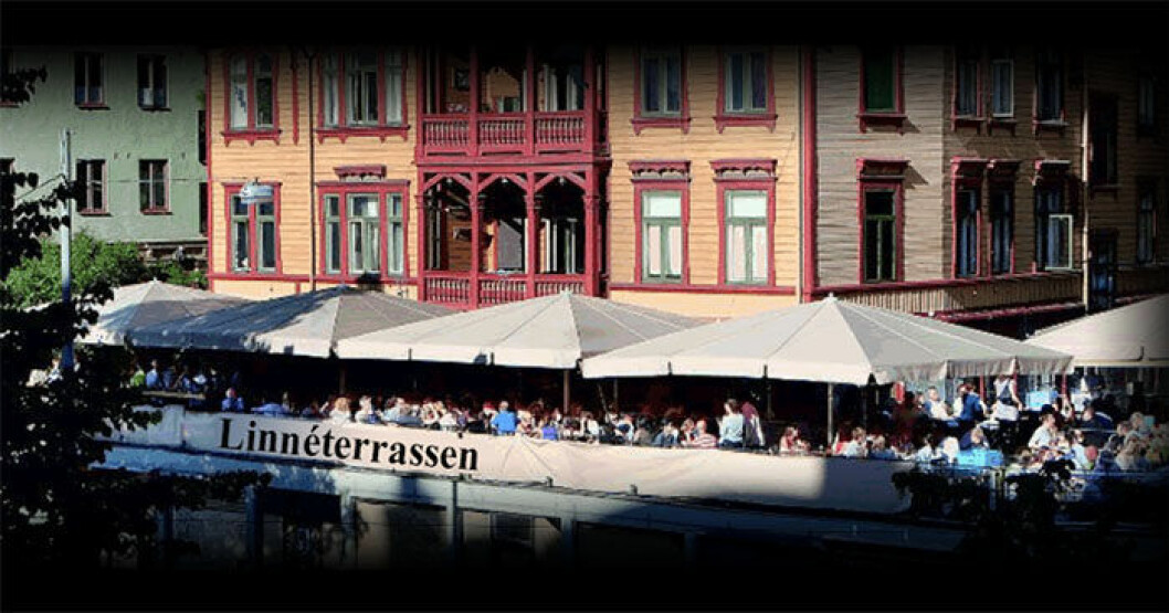 Uteserveringen på Linnéterrassen i Göteborg.