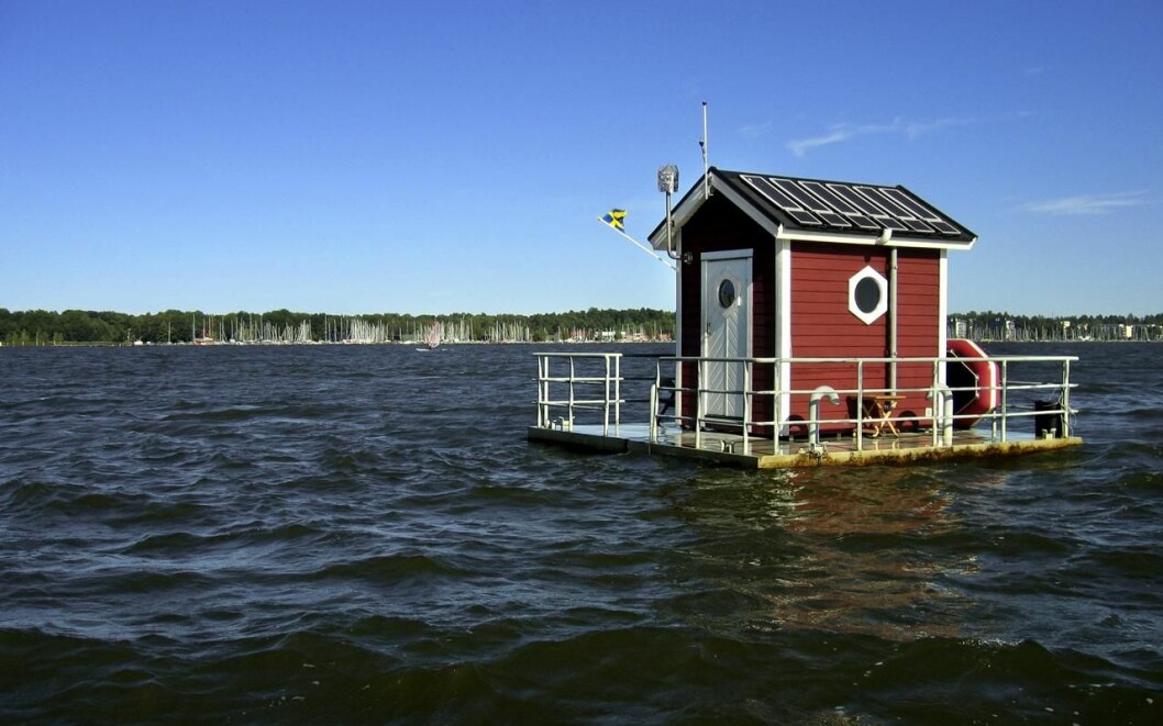 Hotellet Utter Inn finns under ytan i den lilla röda stugan. hotell utter inn