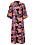 blommig midiklänning i svart, lila och orange från ellos