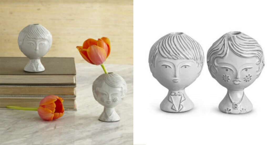 Minivaser med ansiktsmotiv från Jonathan Adler