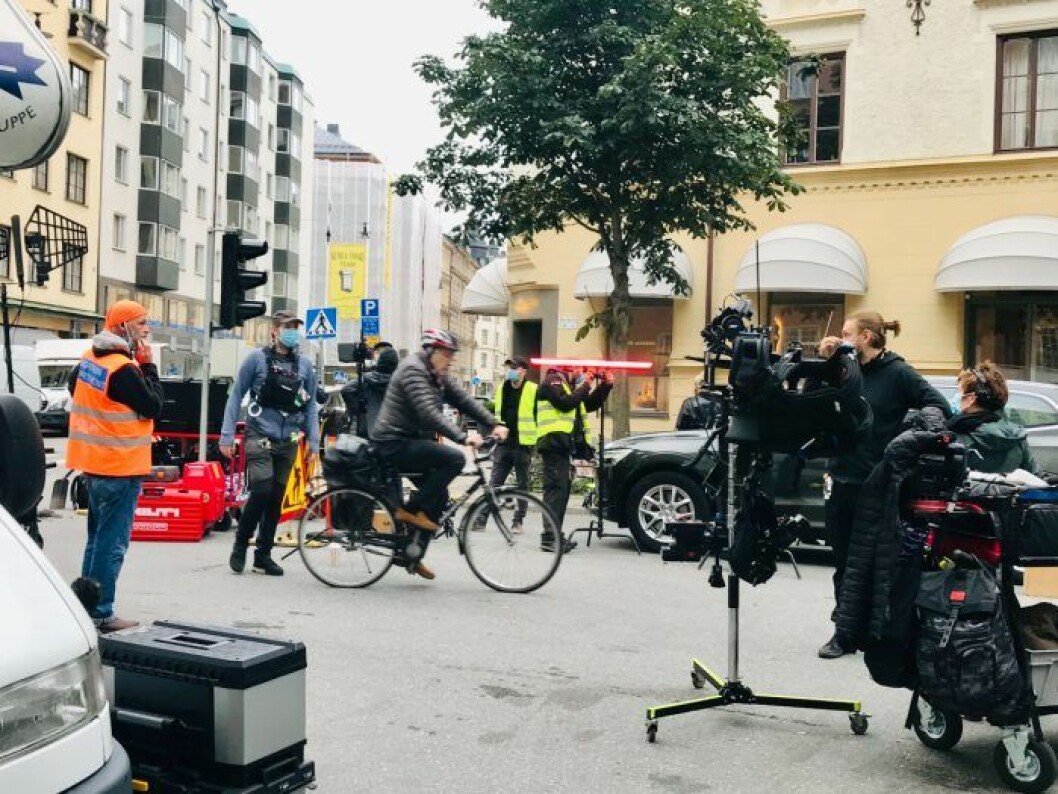 Victoria och Daniel gick rätt in i detta! Kronprinsessan Victoria filminspelning