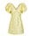 Ljusgul klänning i kort modell med puffärmar. V-ringad med vitt blommönster på. Klänning från Vila.