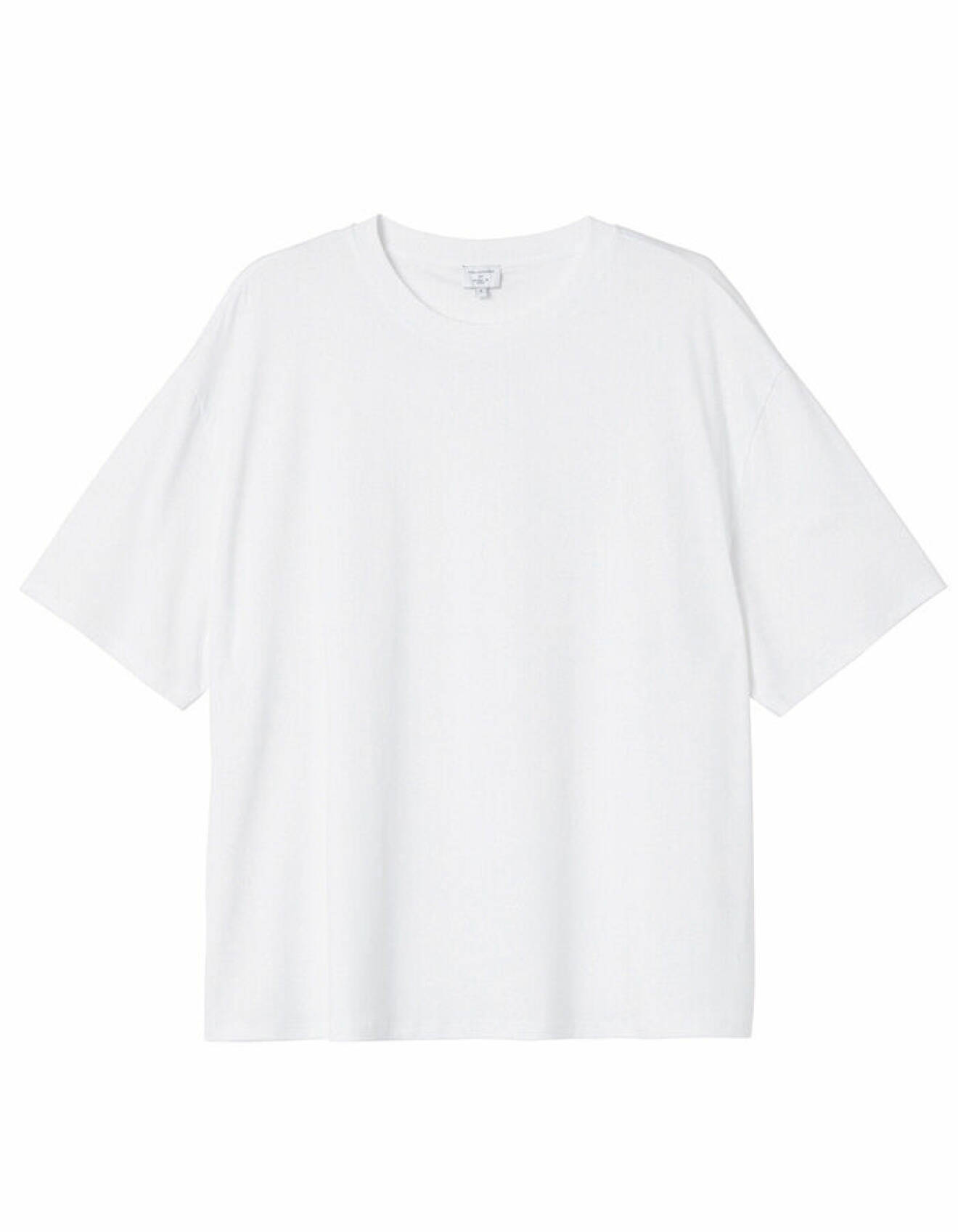 vit t-shirt emd rund hals och lös passform av bomull från mq x Alexia Kafkaletos