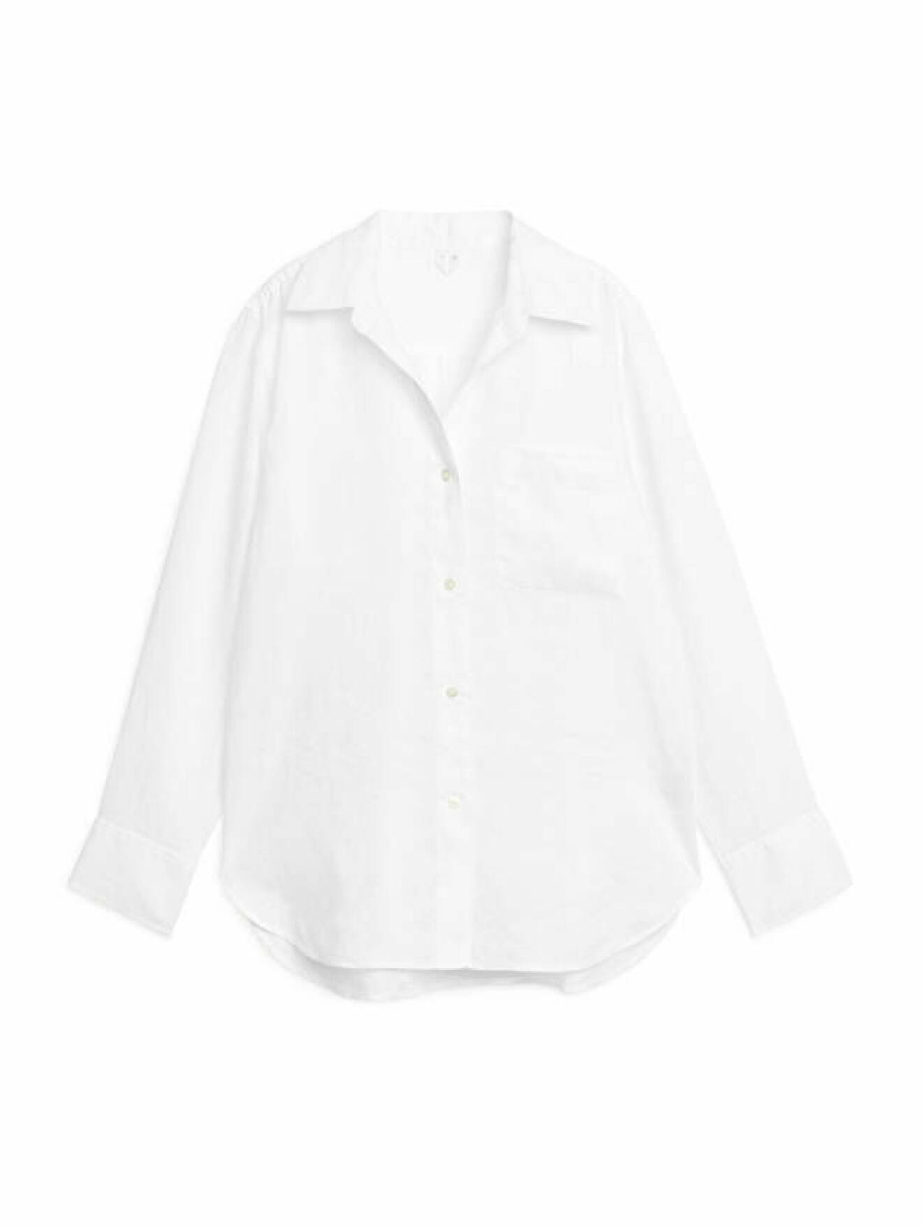 vit linne skjorta för dam