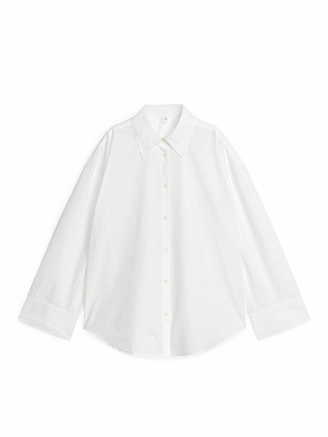 vit oversize bomull skjorta från arket