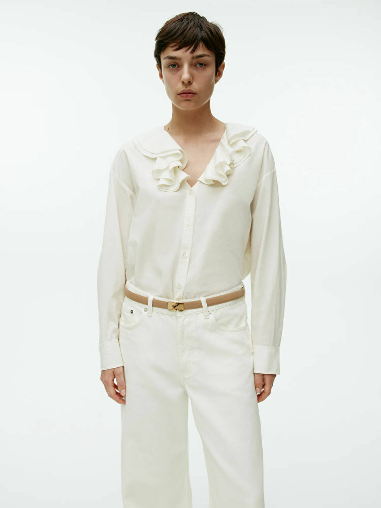 vit skjorta blus för dam från arket
