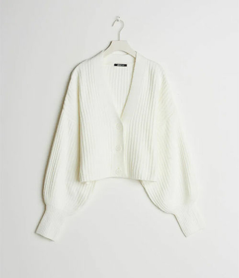 Vit stickad kofta, Gina Tricot